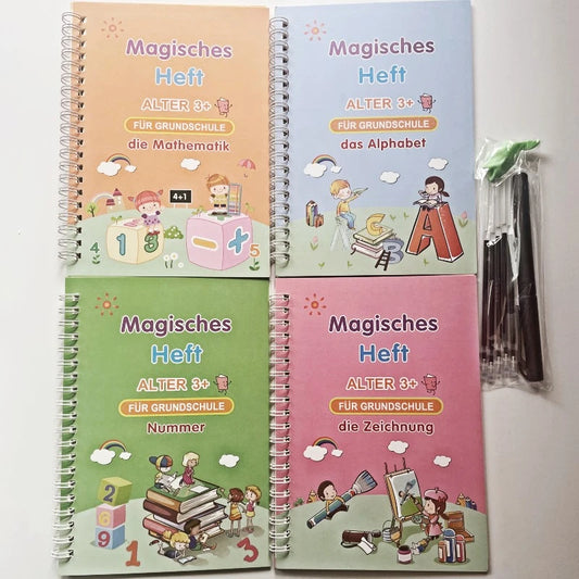 Kids Reusable Practice Copybook Handwiriting Workbook-Reusable Writing Practice Book Educational Toys for Boys Girls Gift